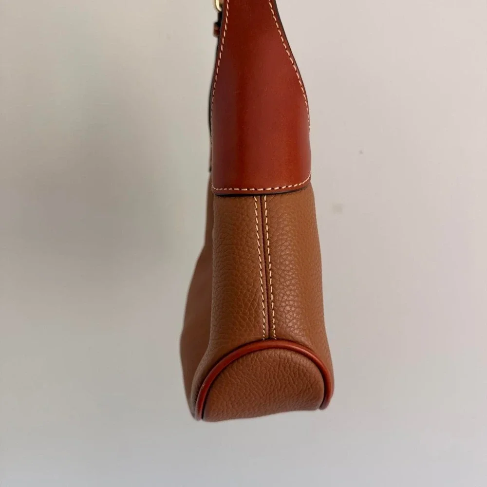 CARAMEL DOONEY AND BOURKE PEBBLE TURNLOCK HOBO 26 - Picture 4 of 7